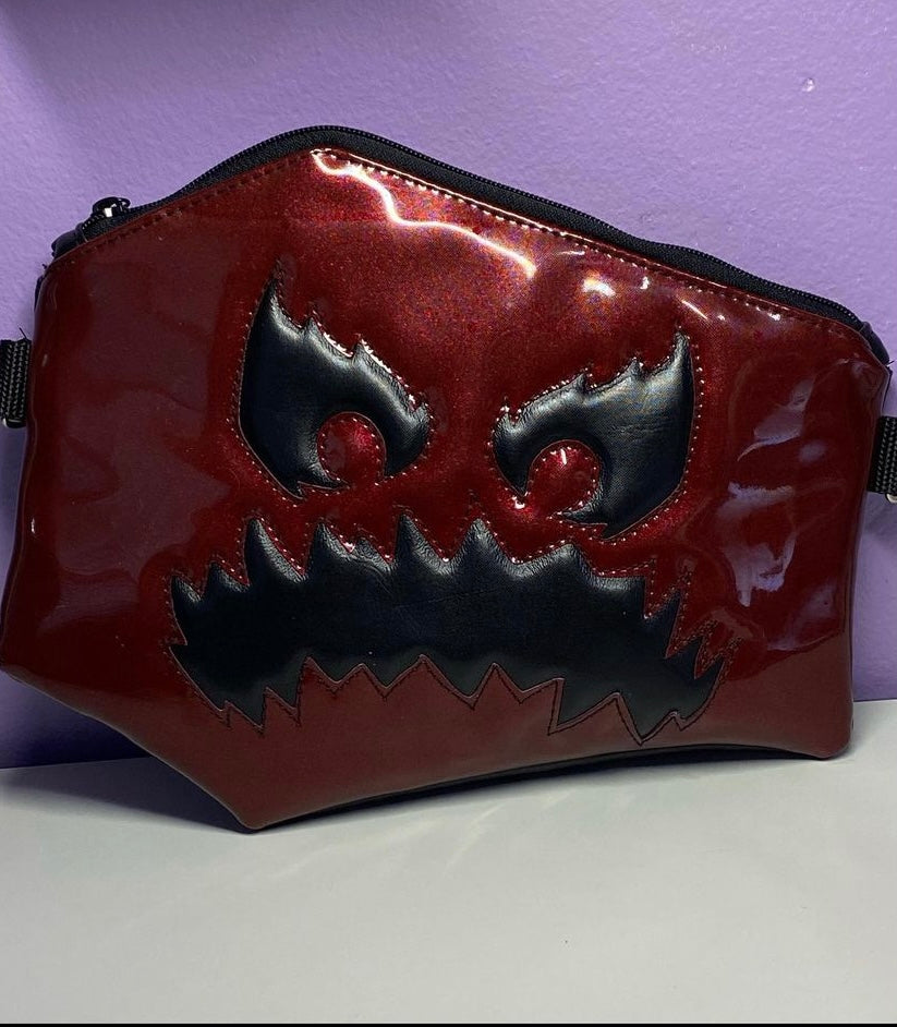 Custom pumpkin face coffin shaped Fanny pack